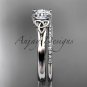 14kt white gold diamond celtic trinity knot wedding ring, engagement set CT7154S
