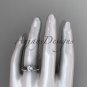 14kt white gold diamond celtic trinity knot wedding ring, engagement set CT7154S