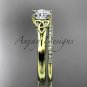 14kt yellow gold diamond celtic trinity knot wedding ring, engagement set CT7154S