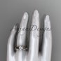14kt rose gold diamond celtic trinity knot engagement set with a Moissanite center stone CT7154S