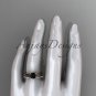 14kt rose gold diamond celtic trinity knot engagement set with a Black Diamond center stone CT7154S