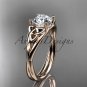 14kt rose gold celtic trinity knot wedding ring, engagement ring CT7189