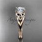 14kt rose gold celtic trinity knot wedding ring, engagement ring CT7189