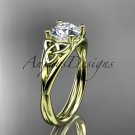 14kt yellow gold celtic trinity knot wedding ring, engagement ring CT7189