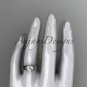 14kt white gold celtic trinity knot engagement ring with a Moissanite center stone CT7189