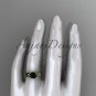 14kt yellow gold celtic trinity knot engagement ring with a Black Diamond center stone CT7189