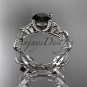 14kt white gold diamond celtic trinity knot engagement ring, Black Diamond CT7215S