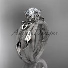 Platinum  diamond celtic trinity knot engagement ring with a Moissanite center stone CT7253