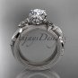 Platinum diamond celtic trinity knot engagement ring with a Moissanite center stone CT7253