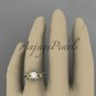 14kt yellow gold diamond pearl unique engagement ring, wedding ring AP220