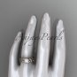 14kt rose gold diamond pearl unique engagement ring, wedding ring AP151