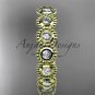 14k yellow gold white sapphire flower wedding ring, engagement ring, wedding band ADLR345
