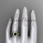 14kt yellow gold diamond engagement ring with a black diamond center stone ADLR337