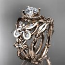 14kt rose gold diamond butterfly engagement set ADLR136S