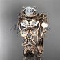 14kt rose gold diamond butterfly engagement set ADLR136S
