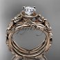 14kt rose gold diamond butterfly engagement set ADLR136S
