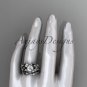 14kt white gold diamond butterfly engagement set with a Moissanite center stone ADLR136