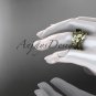 14kt yellow gold diamond floral, butterfly engagement set with a Black Diamond center stone ADLR136S
