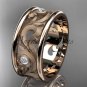 14kt rose gold diamond engagement ring, wedding band ADLR121BB