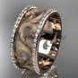 14kt rose gold diamond engagement ring, wedding band ADLR121BD