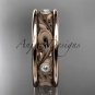 14kt rose gold diamond engagement ring, wedding band ADLR414BB