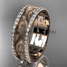 14kt rose gold diamond engagement ring, wedding band ADLR414BD