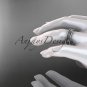 14kt white gold diamond engagement ring, wedding band ADLR414BA