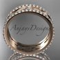 14kt rose gold diamond engagement ring, wedding band ADLR414BA