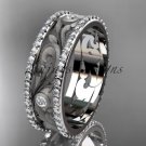 Platinum  diamond engagement ring, wedding band ADLR414BA