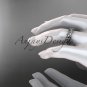 14kt white gold leaf and vine wedding band,engagement ring ADLR152G