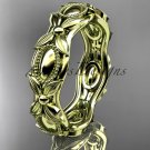 14kt yellow gold leaf and vine wedding band,engagement ring ADLR152G