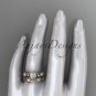 14kt rose gold diamond leaf and vine engagement set with a Moissanite center stone ADLR152S