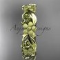 14kt yellow gold flower wedding ring, engagement ring, wedding band ADLR191G