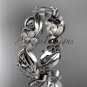 platinum  flower wedding ring, engagement ring, wedding band ADLR191G