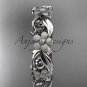 platinum  flower wedding ring, engagement ring, wedding band ADLR191G