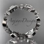 platinum  flower wedding ring, engagement ring, wedding band ADLR191G