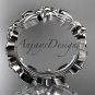 14kt white gold leaf wedding ring, engagement ring, wedding band ADLR316G