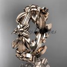 14kt rose gold leaf wedding ring, engagement ring, wedding band ADLR316G