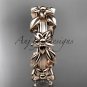 14kt rose gold leaf wedding ring, engagement ring, wedding band ADLR316G