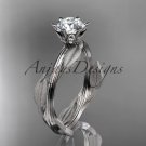 Unique platinum leaf and vine engagement ring, wedding ring ADLR343