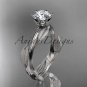 Unique platinum leaf and vine engagement ring, wedding ring ADLR343