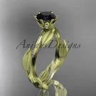 14k yellow gold engagement ring with a Black Diamond center stone ADLR343yellow