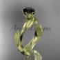 14k yellow gold engagement ring with a Black Diamond center stone ADLR343yellow