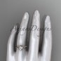 Unique 14k rose gold engagement ring, wedding ring with a Moissanite center stone ADLR277