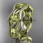 14k yellow gold flower wedding ring,engagement ring, wedding band. ADLR190G