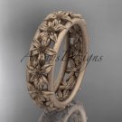 14kt rose gold flower wedding ring, engagement ring, wedding band ADLR163G