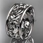 platinum  leaf and vine wedding band, engagement ring ADLR150G