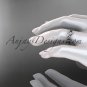14k white gold diamond leaf and vine wedding ring,engagement band ADLR58B