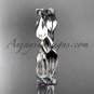 Platinum diamond leaf and vine wedding ring,engagement band ADLR58B