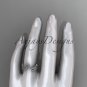 14kt white gold celtic trinity knot matte finish wedding band, engagement ring CT7138G